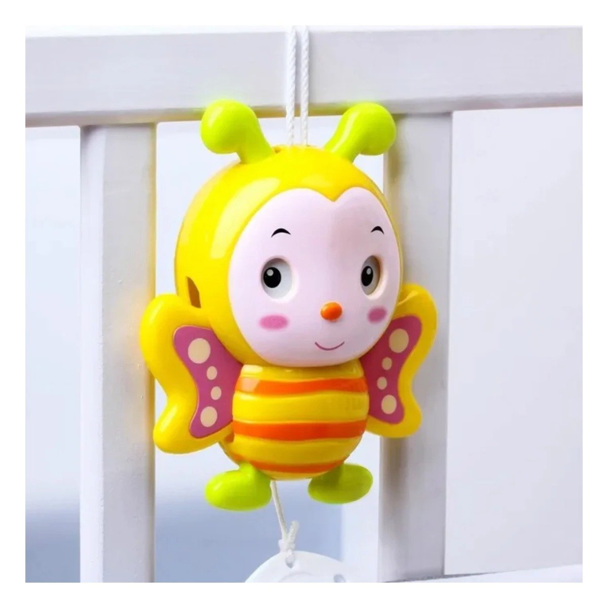 PACK2 SONAJITA ABEJA MUSICAL A CUERDA AMARILLO PARA BEBE HOGAR DISEÑO SUAVE Y+PAPEL REGALO - 2