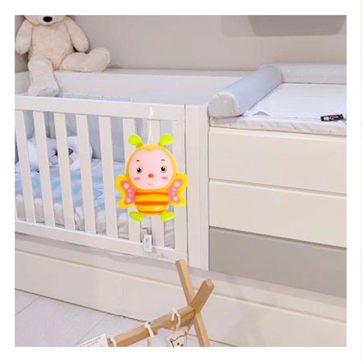 PACK2 SONAJITA ABEJA MUSICAL A CUERDA AMARILLO PARA BEBE HOGAR DISEÑO SUAVE Y+PAPEL REGALO - 5