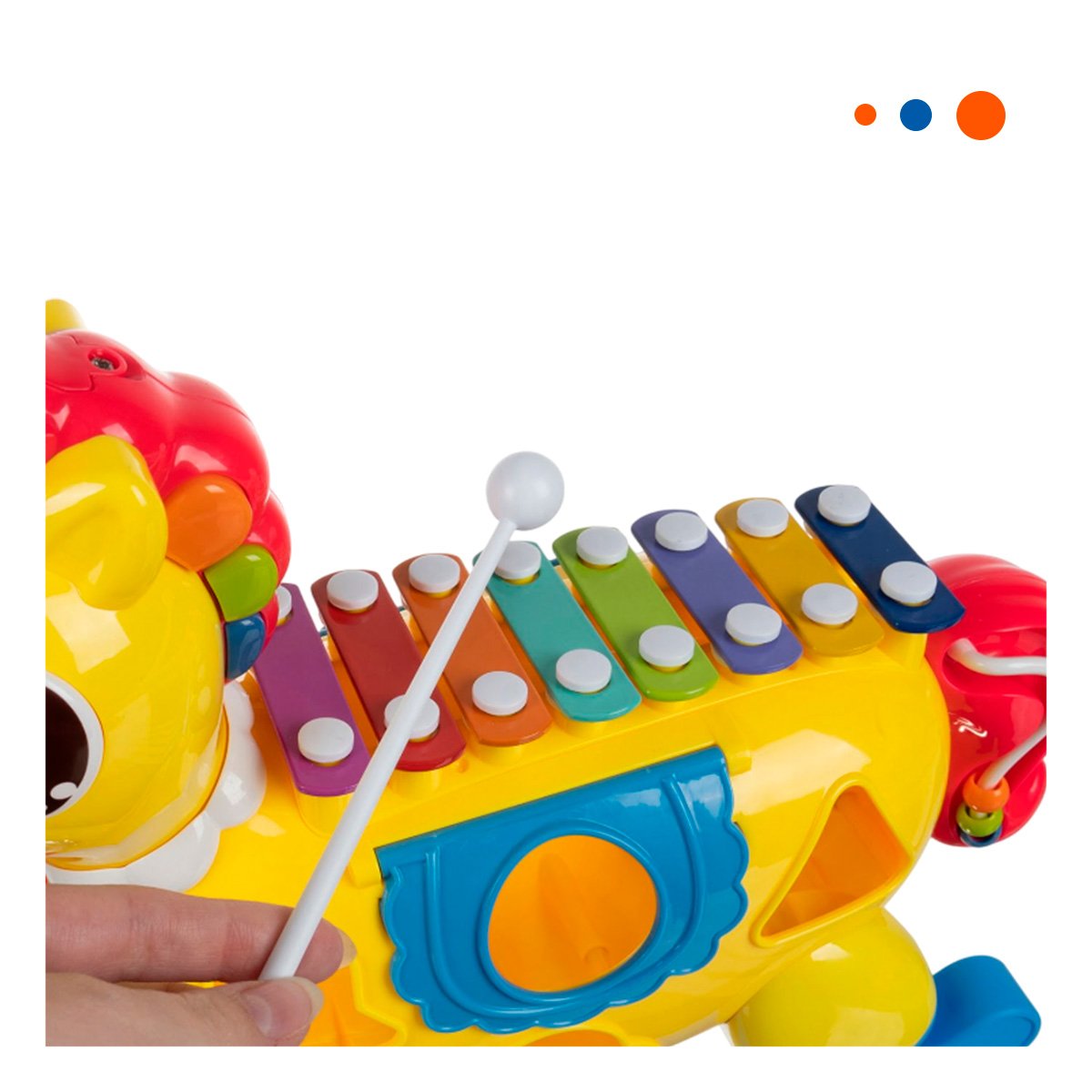 PACK4 CENTRO LUDICO MUSICAL INFANTIL AZUL Y AMARILLO CON XILOFONO Y CABALLO Y+PAPEL REGALO - 3