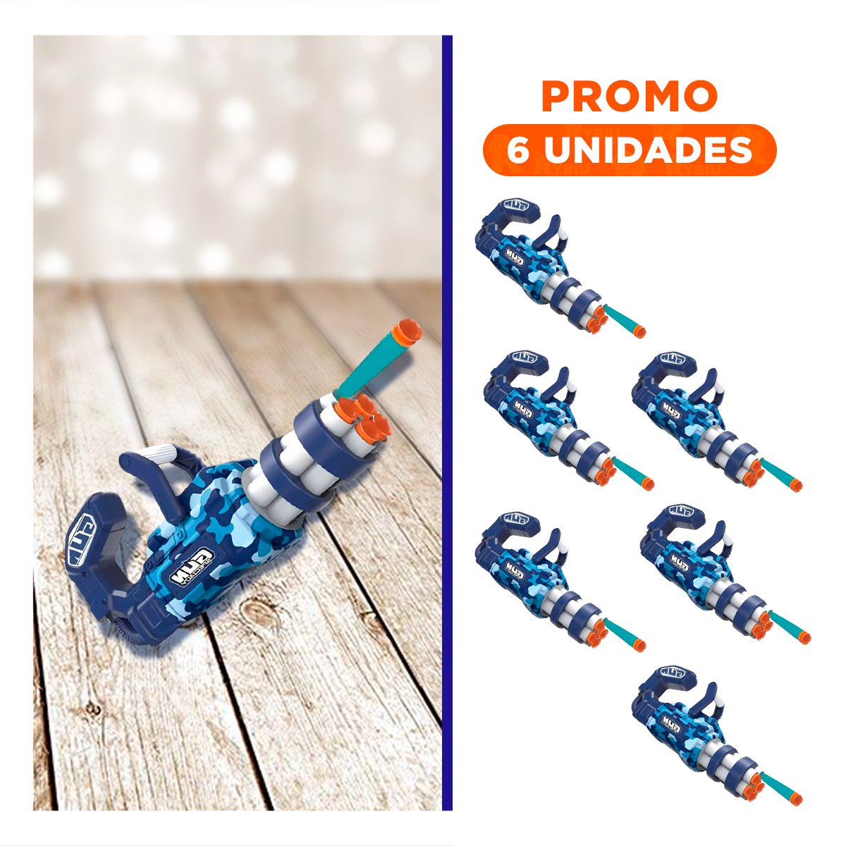 PACK6 KIT DE JUEGO LANZA DARDOS AZUL PARA NIÑOS ALEGRE Y COLORIDO - 1