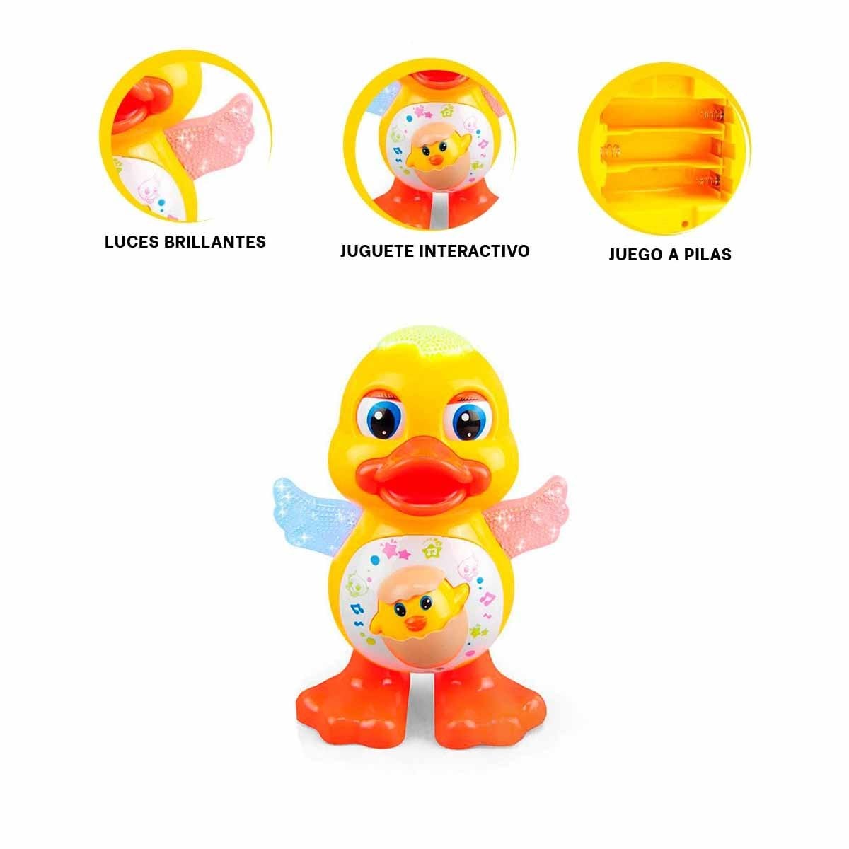 PACK6 COLECCION PATO INTERACTIVO MUSICAL CON LUCES LED MODERNA CASA Y+PAPEL REGALO - 3