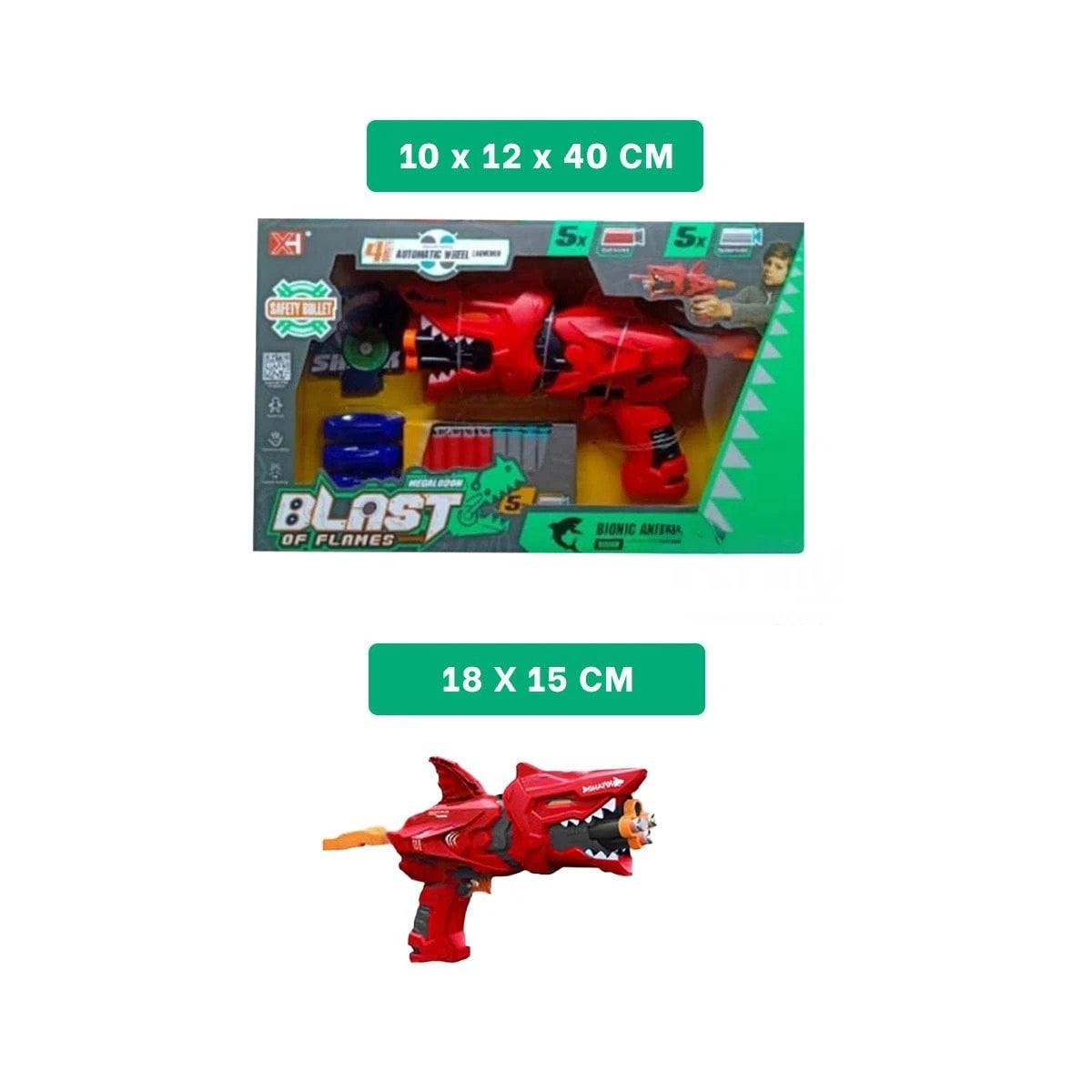 PACK4 PROPUESTA LANZA DARDOS TIPO TIBURON EN CAJA COLOR ROJO PARA JUEGO DINAMICO - 4
