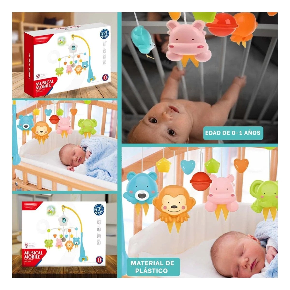 PACK4 ACCESORIO CON SONIDOS PARA CUNA DE BEBES Y LUZ AMBIENTAL Y+REGALO STICKER - 2