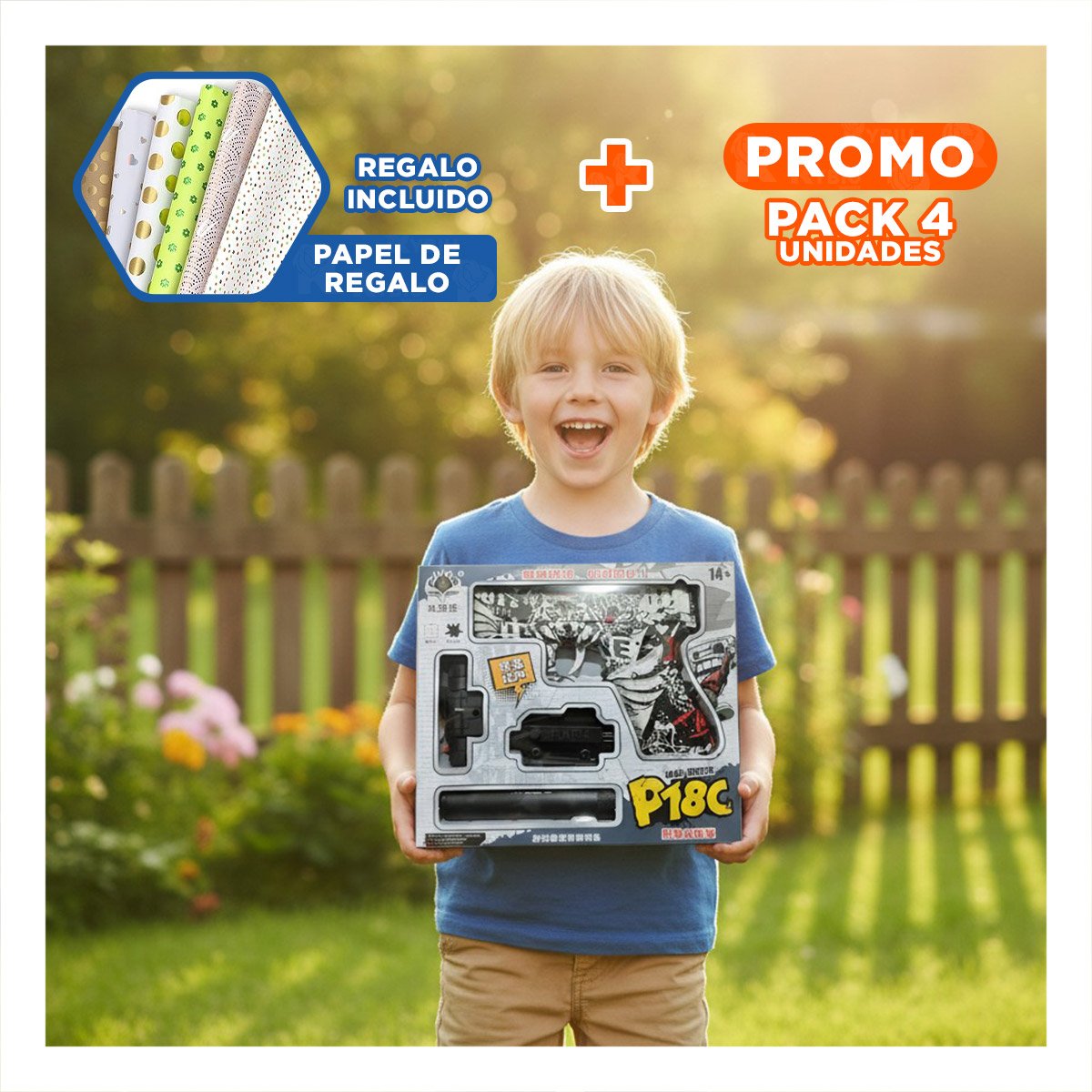 PACK4 EQUIPO HIDROGEL SILENCIADOR CHICA PARA ACTIVIDAD CREATIVA Y+PAPEL REGALO - 1