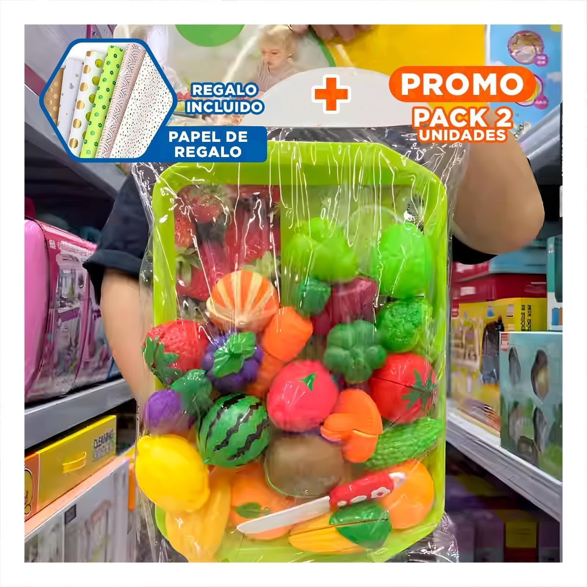 PACK2 COCINA PARA CORTAR VERDURAS CON TABLA Y BANDEJA PRACTICO HOGAR Y+PAPEL REGALO - 1