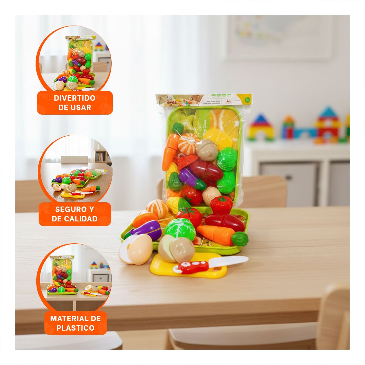 PACK2 COCINA PARA CORTAR VERDURAS CON TABLA Y BANDEJA PRACTICO HOGAR Y+PAPEL REGALO - 5