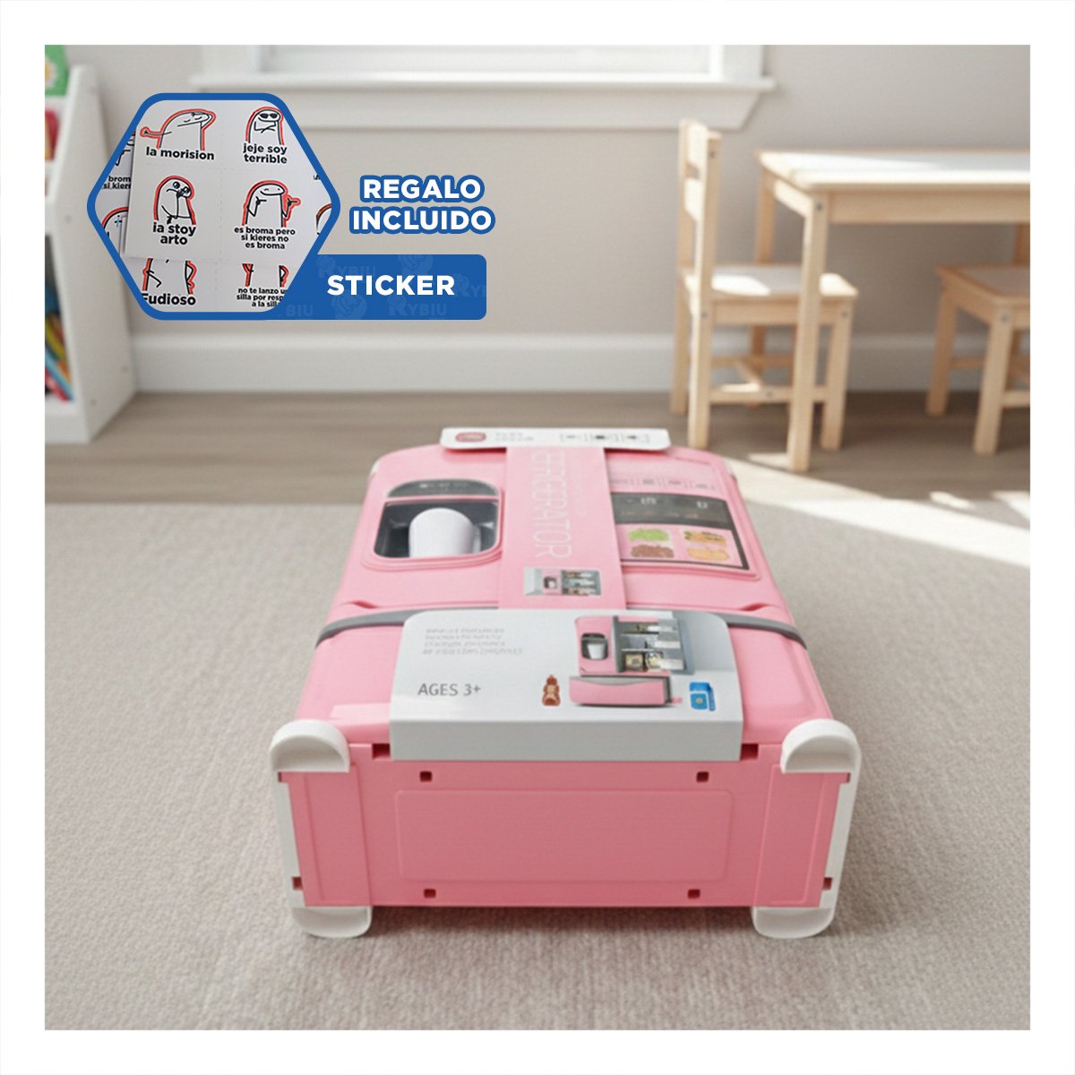 ESTACION DE REFRIGERADOR INFANTIL PARA JUEGO EN CASA CON PRACTICA COTIDIANA Y+REGALO STICKER - 1
