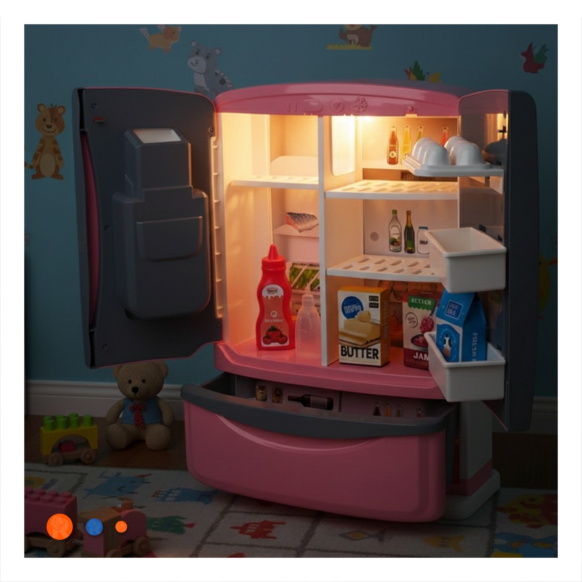 ESTACION DE REFRIGERADOR INFANTIL PARA JUEGO EN CASA CON PRACTICA COTIDIANA Y+REGALO STICKER - 2
