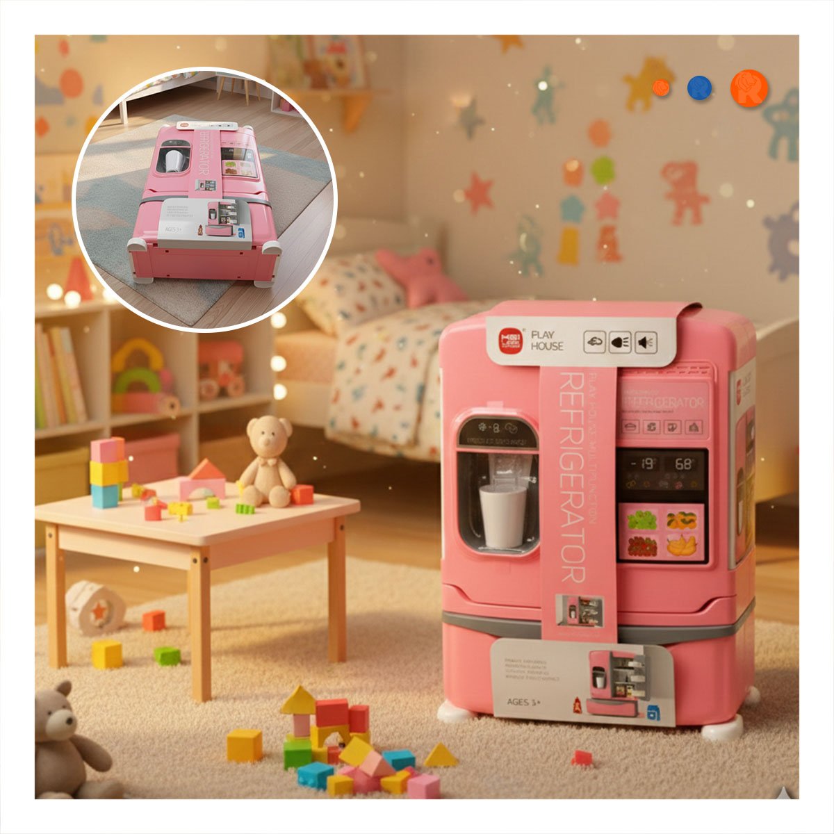 ESTACION DE REFRIGERADOR INFANTIL PARA JUEGO EN CASA CON PRACTICA COTIDIANA Y+REGALO STICKER - 5