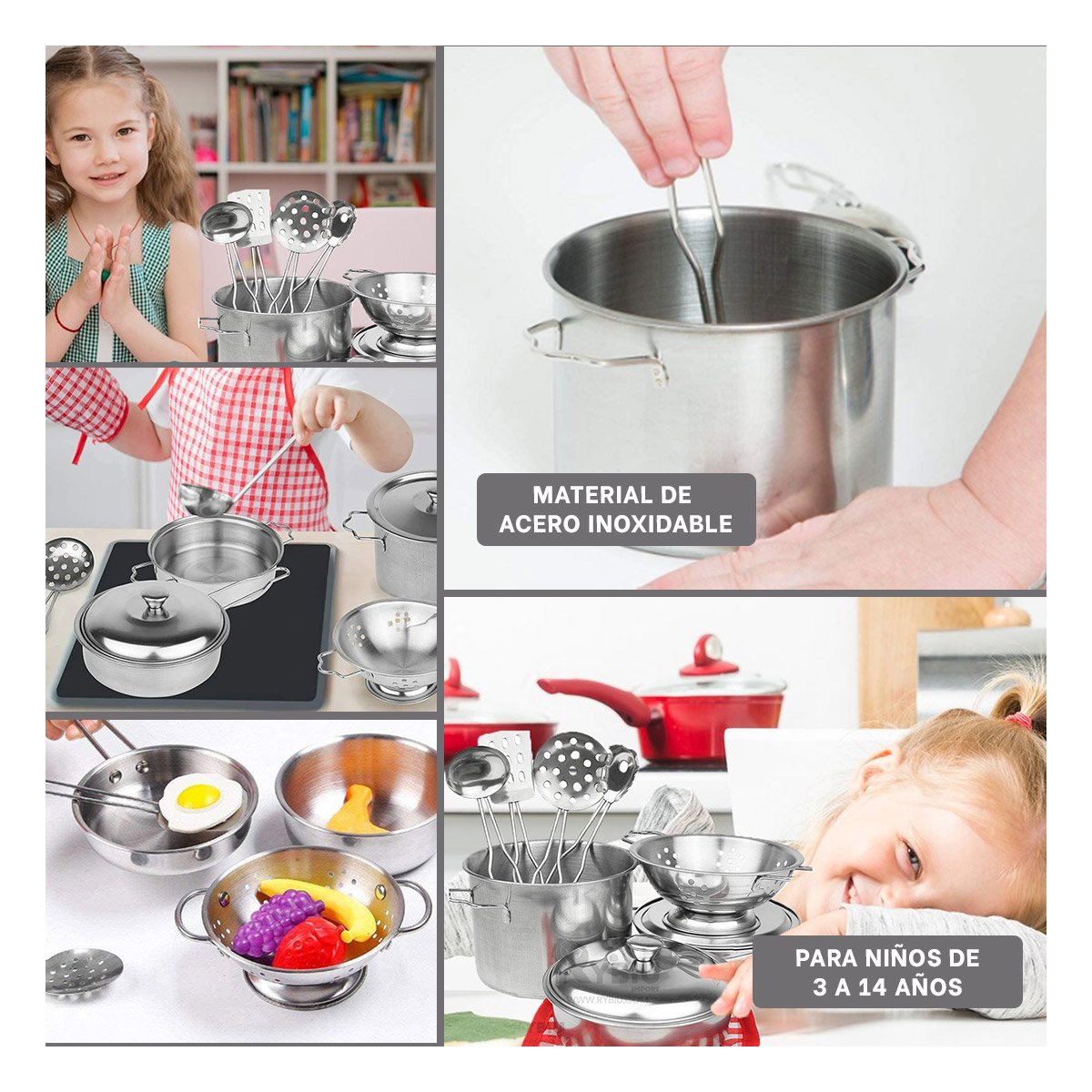 PACK4 COCINA INFANTIL CON ACCESORIOS PARA DIVERSION Y+REGALO STICKER - 2