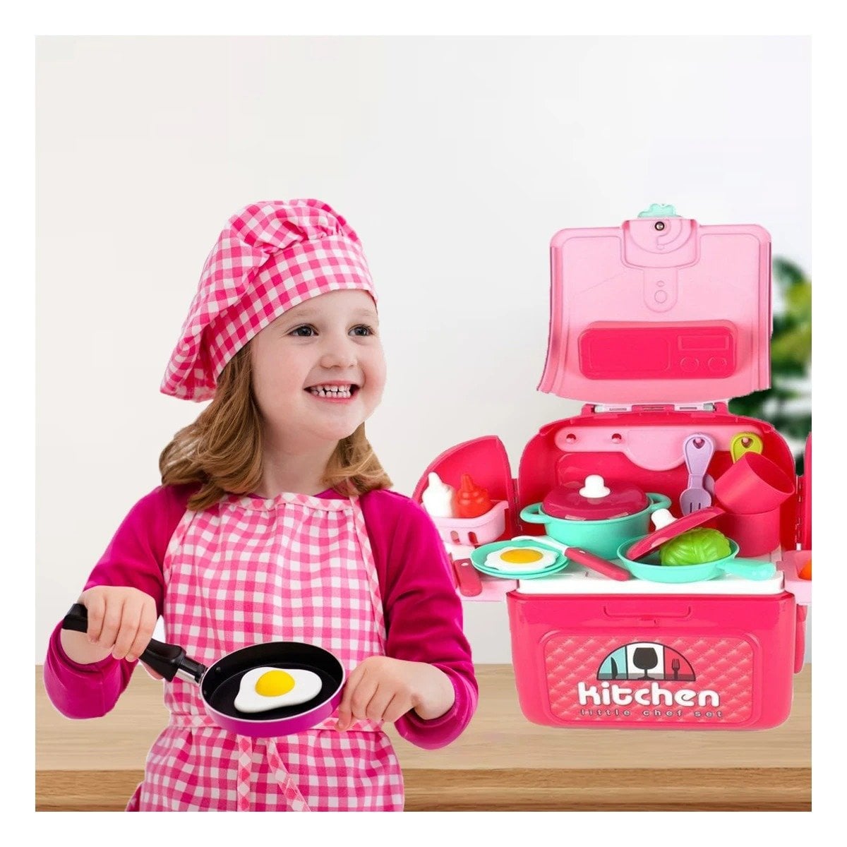 PACK4 JUEGO DE COCINA INFANTIL CON ACCESORIOS EN MALETA PARA NIÑOS HOGAR FESTIVO - 2
