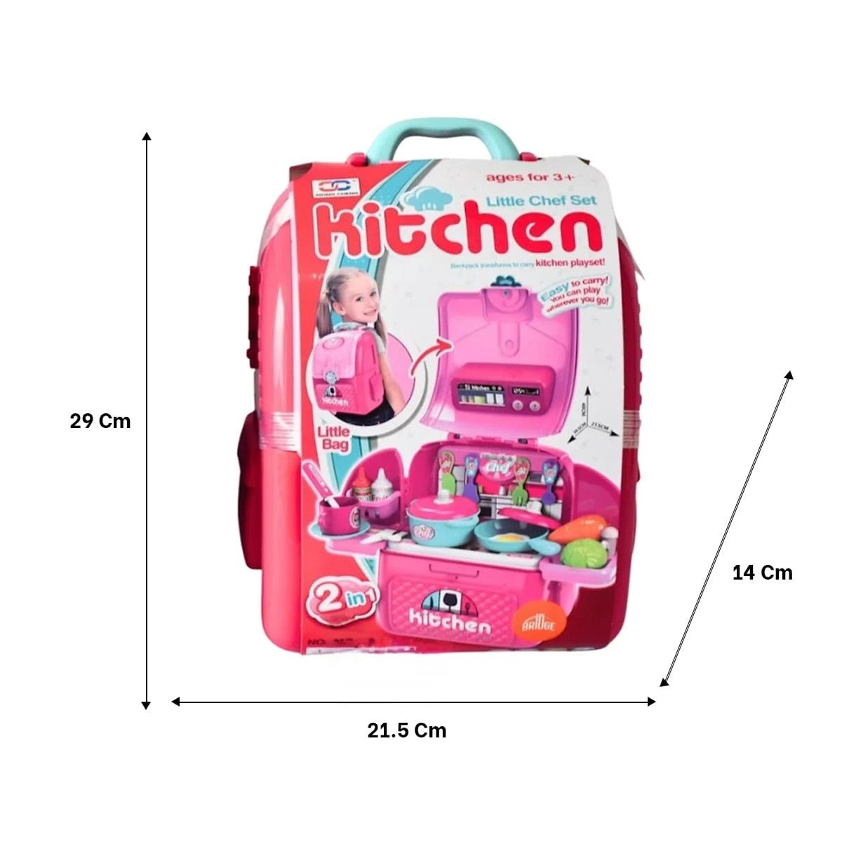 PACK6 JUEGO DE COCINA INFANTIL CON ACCESORIOS EN MALETA PARA NIÑOS PEQUENOS Y+PAPEL REGALO - 4