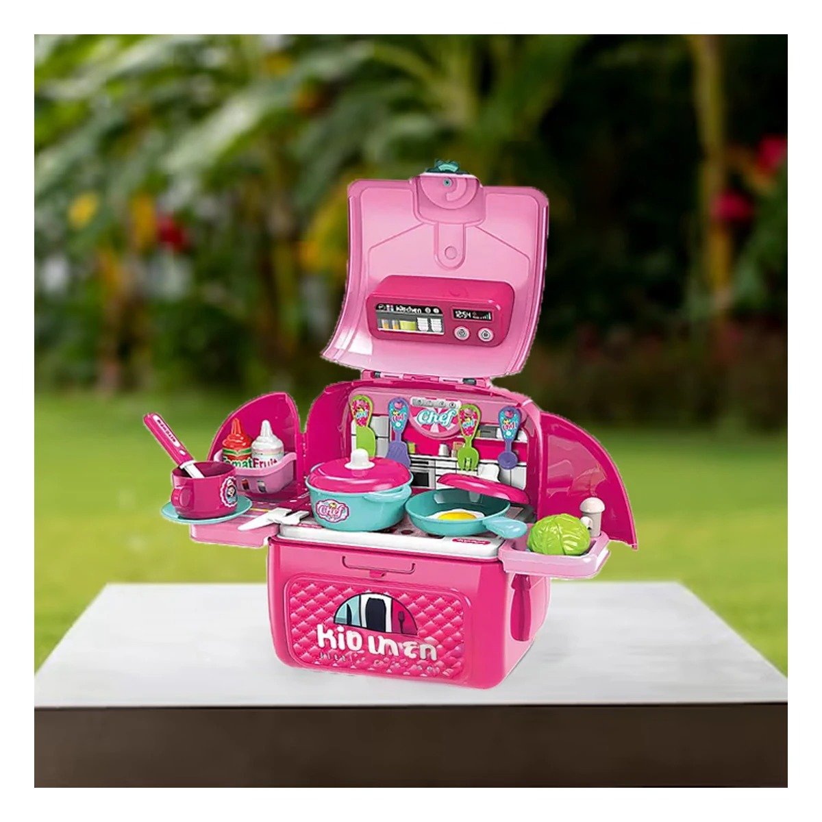PACK6 JUEGO DE COCINA INFANTIL CON ACCESORIOS EN MALETA PARA NIÑOS PEQUENOS Y+PAPEL REGALO - 5