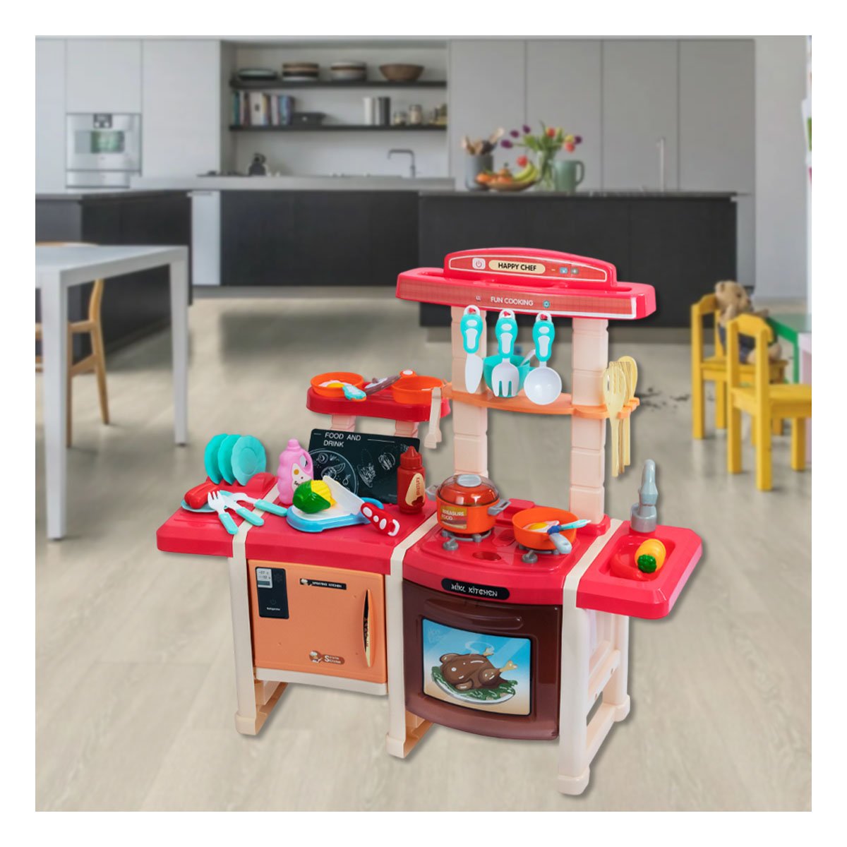 PACK2 AREA INFANTIL DE COCINA CON UTENSILIOS PARA JUEGO DIARIO - 3