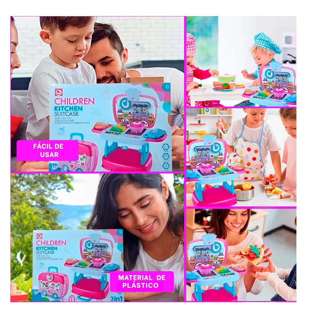 PACK2 PAQUETE EDUCATIVO CON SET DE COCINA MALETA EN CAJA Y+PAPEL REGALO - 3