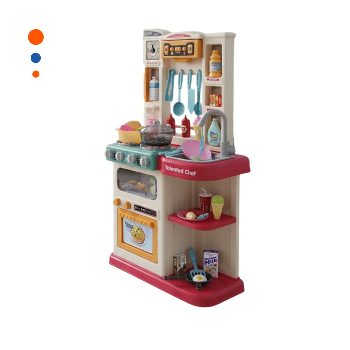 ZONA DE COCINA ROSADO CON ACCESORIOS PARA JUEGO CREATIVO DE HOGAR Y+PAPEL REGALO - 1