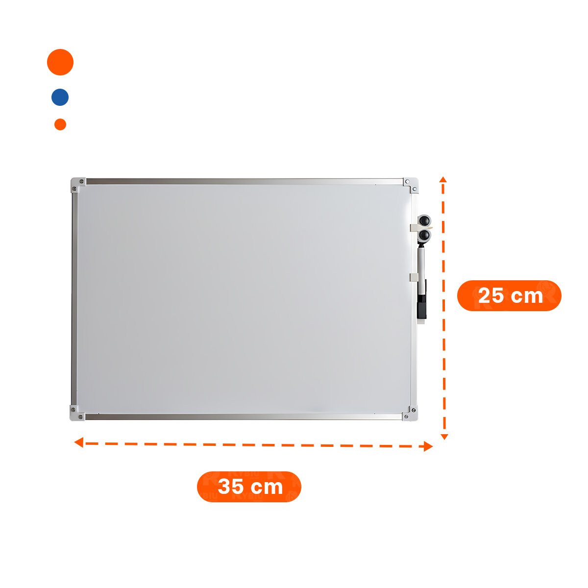 SUPERFICIE BLANCA PRACTICA 25X35CM CON BORDE METAL PARA OFICINA - 4