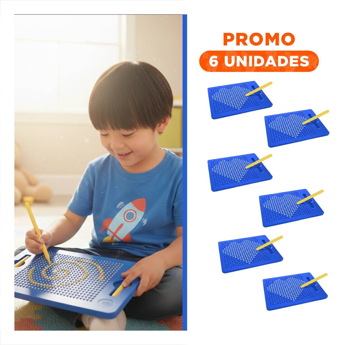 PACK6 ELEMENTO VISUAL MAGNETICO AZUL PARA OFICINA Y ESTUDIO - 1