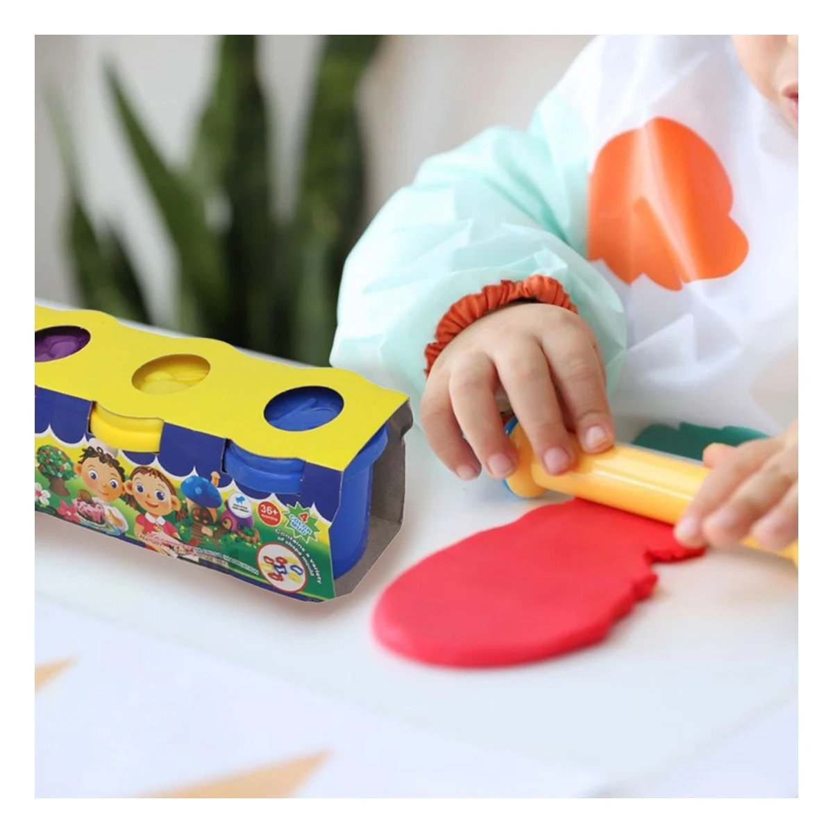 PACK2 CAJON CREATIVO DE PLASTILINA X4 EN VASOS DE COLORES PARA JUEGOS EN HOGAR - 2