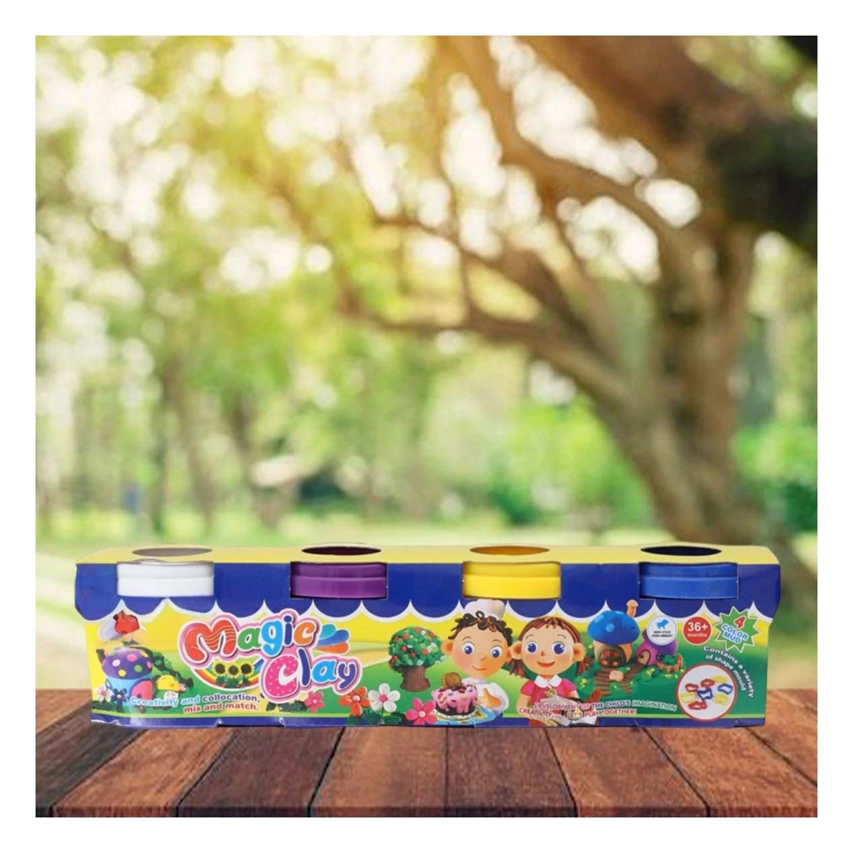 PACK2 CAJON CREATIVO DE PLASTILINA X4 EN VASOS DE COLORES PARA JUEGOS EN HOGAR - 5