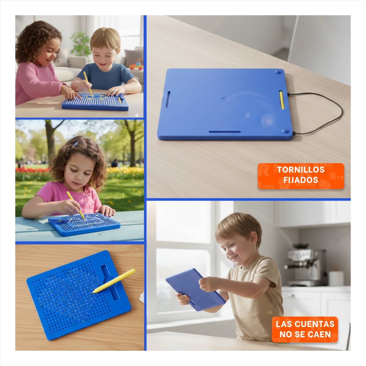 ESPACIO MAGNETICO AZUL PARA OFICINA HOGAR Y ESTUDIO CON DISENO SIMPLE Y+LIGAS REGALO - 5