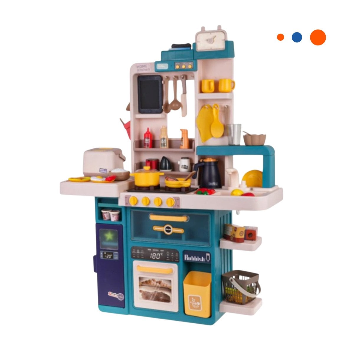 ZONA DE COCINA INFANTIL CELESTE CON ACCESORIOS PARA JUEGO CREATIVO EN HOGAR Y+REGALO STICKER - 3