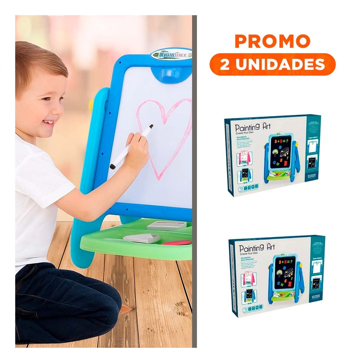 PACK2 PIZARRA DE JUEGO MAGNETICA PARA INFANTES CON DOBLE FUNCION - 1