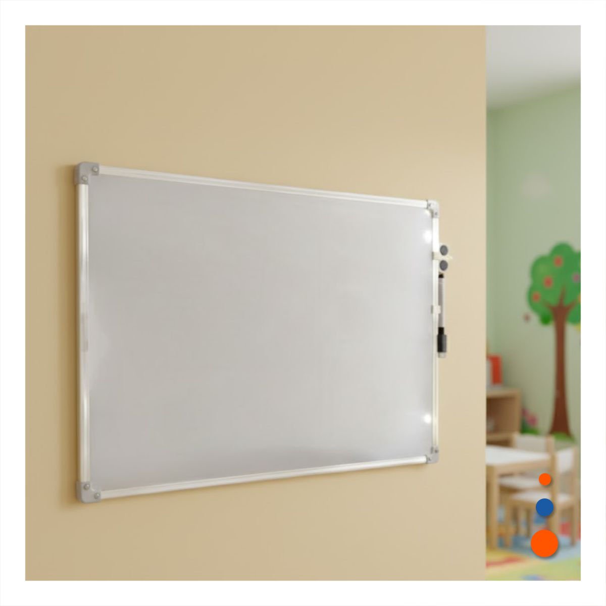 PACK2 LAMINA BLANCA FUNCIONAL 25X35CM CON MARCO METAL PARA NOTAS DIARIAS Y+PAPEL REGALO - 2