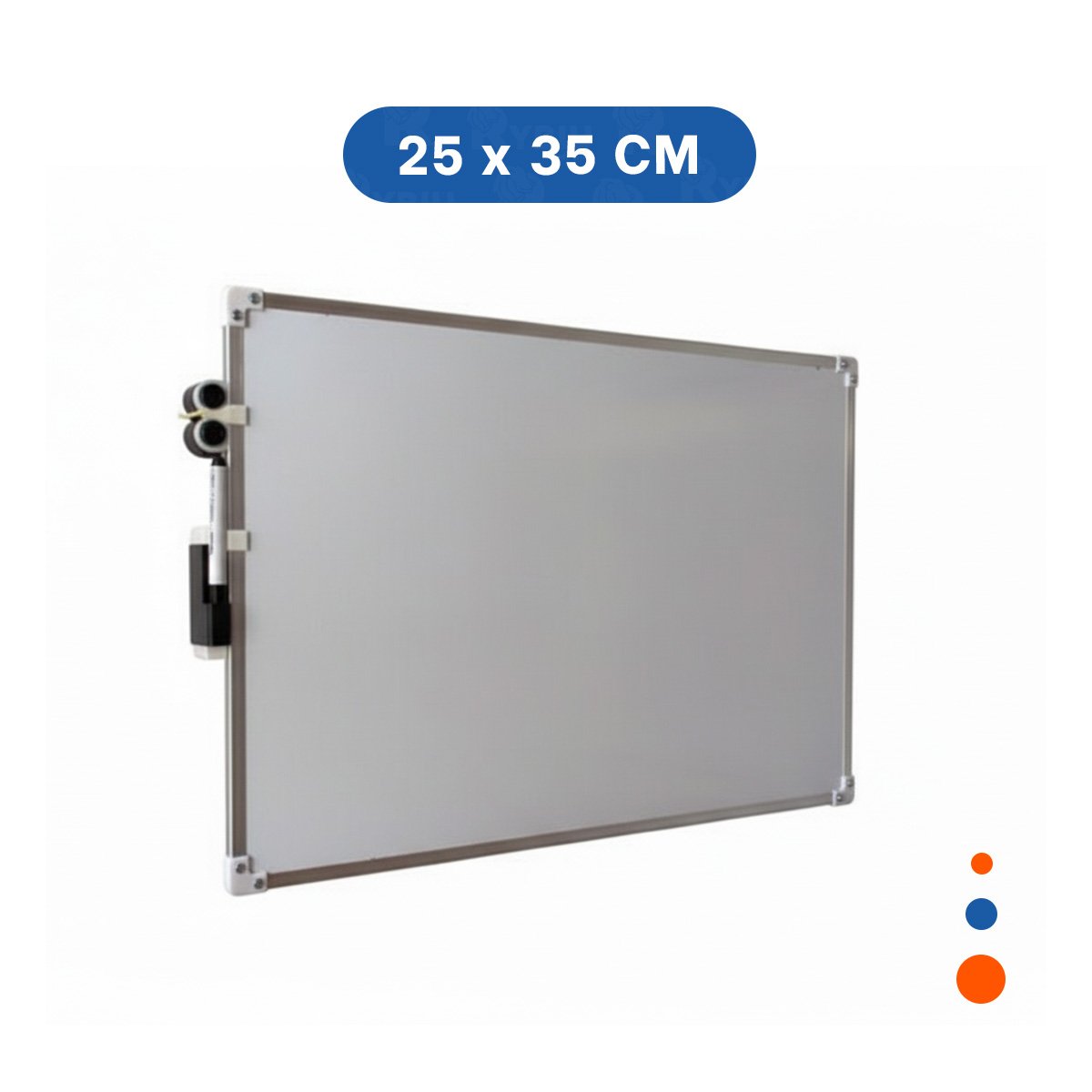 PACK4 PIZARRON BLANCO COMPACTO 25X35CM CON MARCO METAL PARA ESCRITORIO Y+PAPEL REGALO - 4