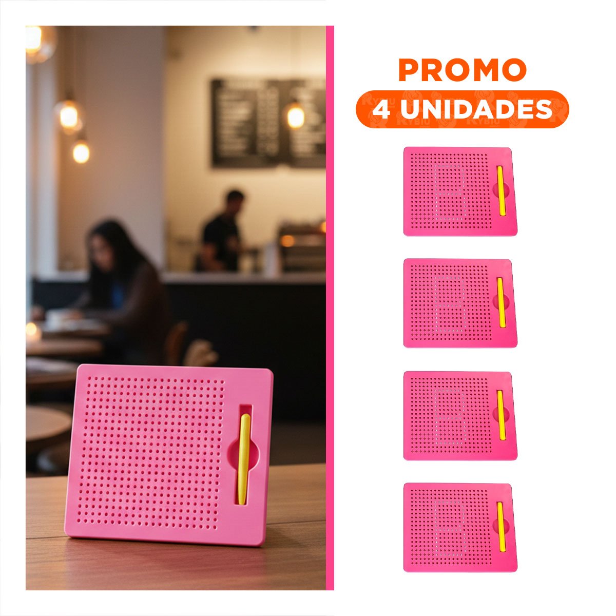 PACK4 BASE VISUAL MAGNETICA ROSADA PARA ORGANIZACION EN CASA YREGALO STICKER - 1