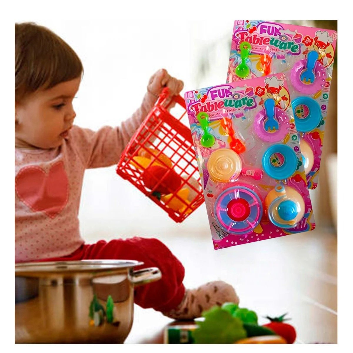 PACK4 SET DIDACTICO CON UTENSILIOS Y TETERA Y+PAPEL REGALO - 5