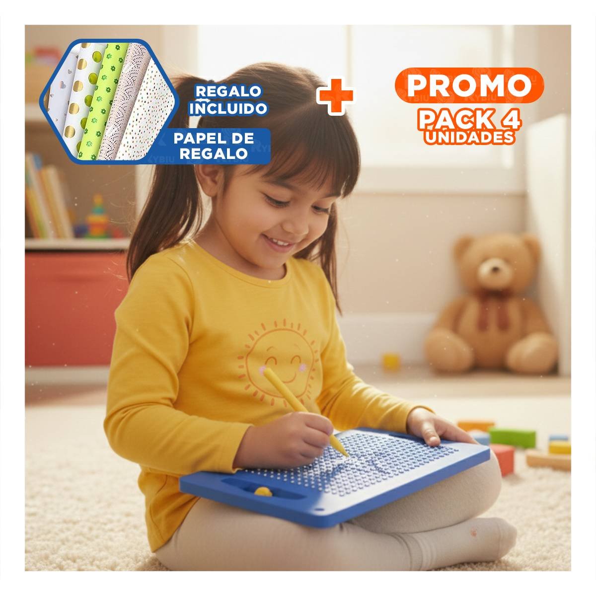 PACK4 PLANO VISUAL MAGNETICO AZUL PARA USO DIARIO EN OFICINA YPAPEL REGALO - 1