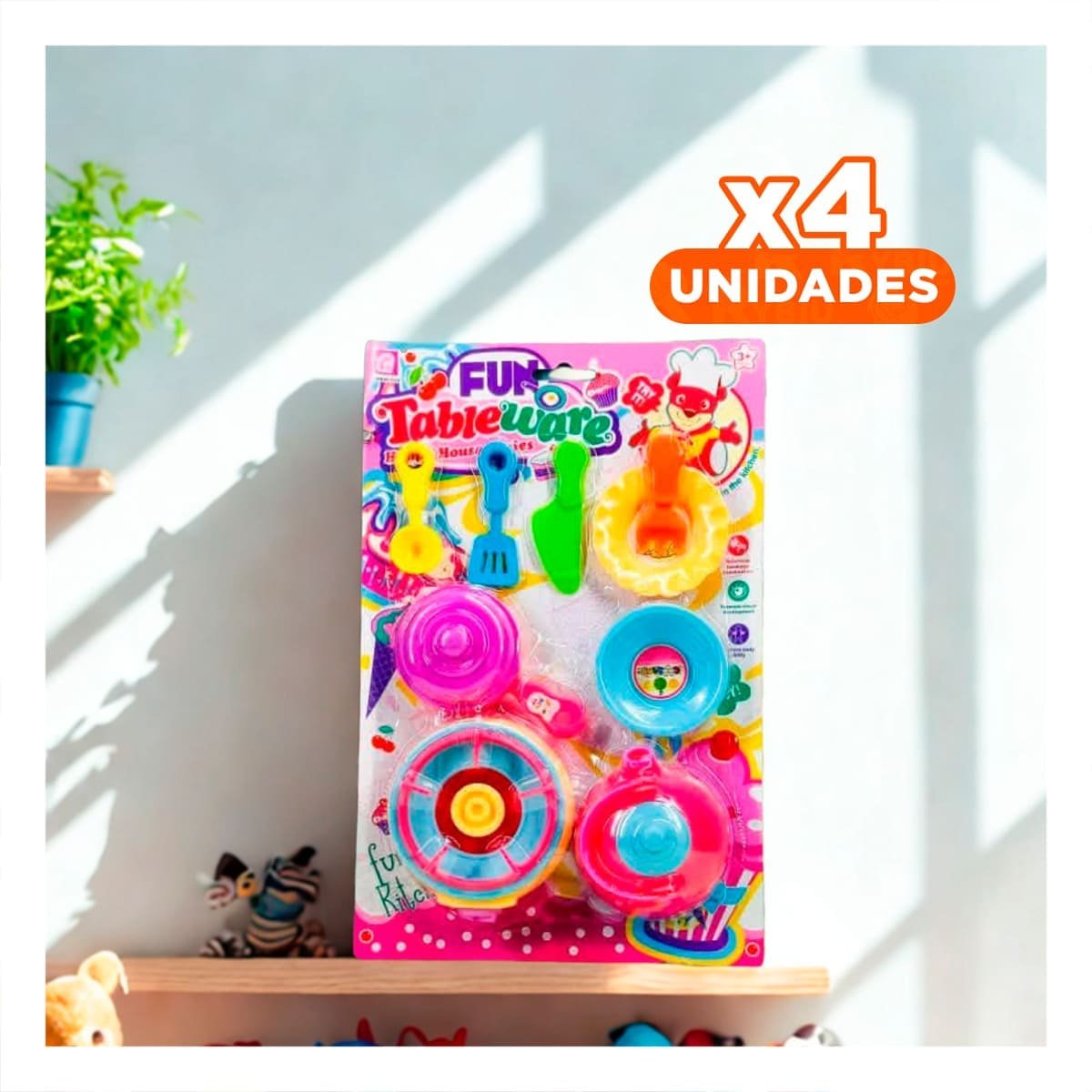 PACK4 SET CREATIVO CON UTENSILIOS Y TETERA - 1