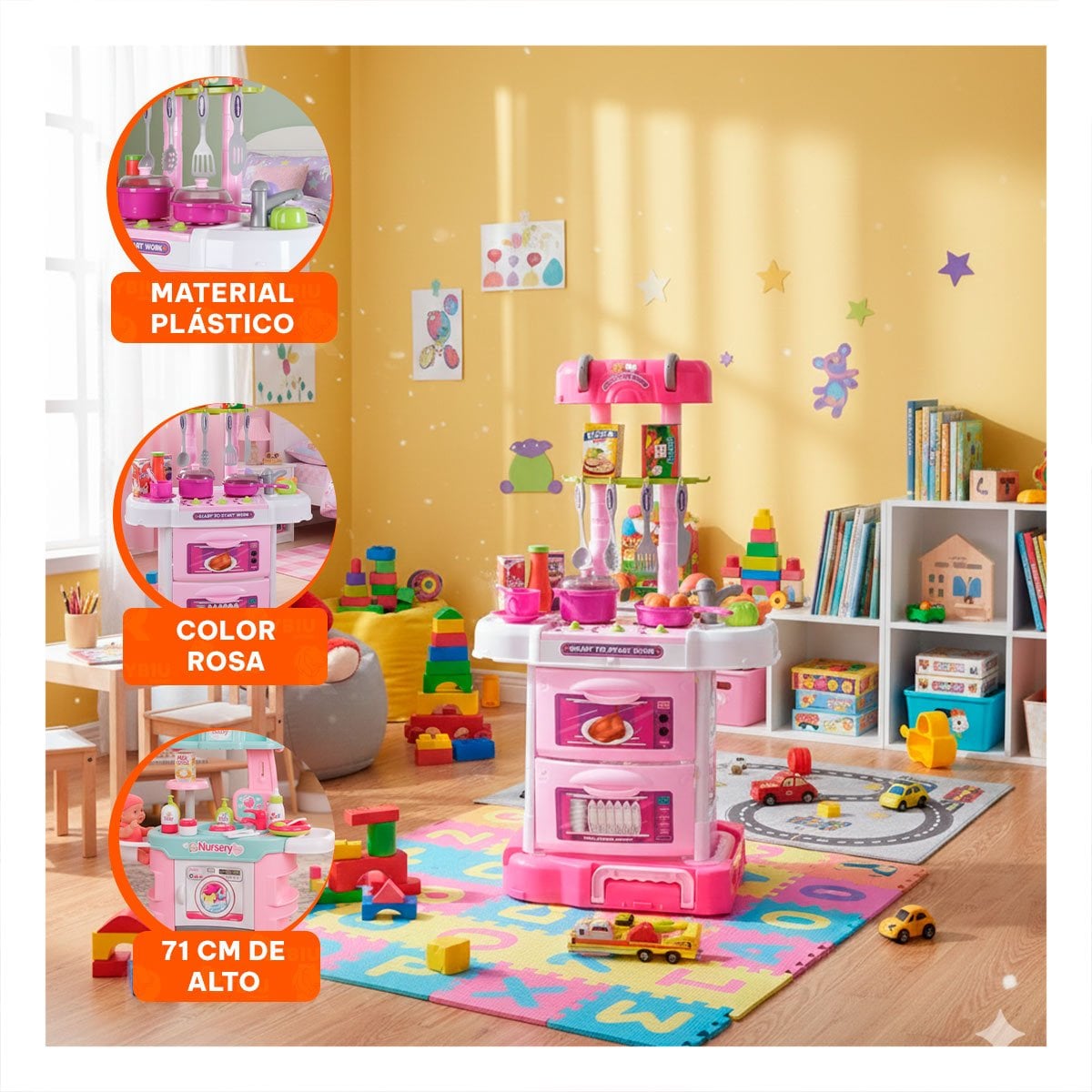 PACK4 SISTEMA COCINA MALETIN TRES EN UNO JUEGO CREATIVO - 5