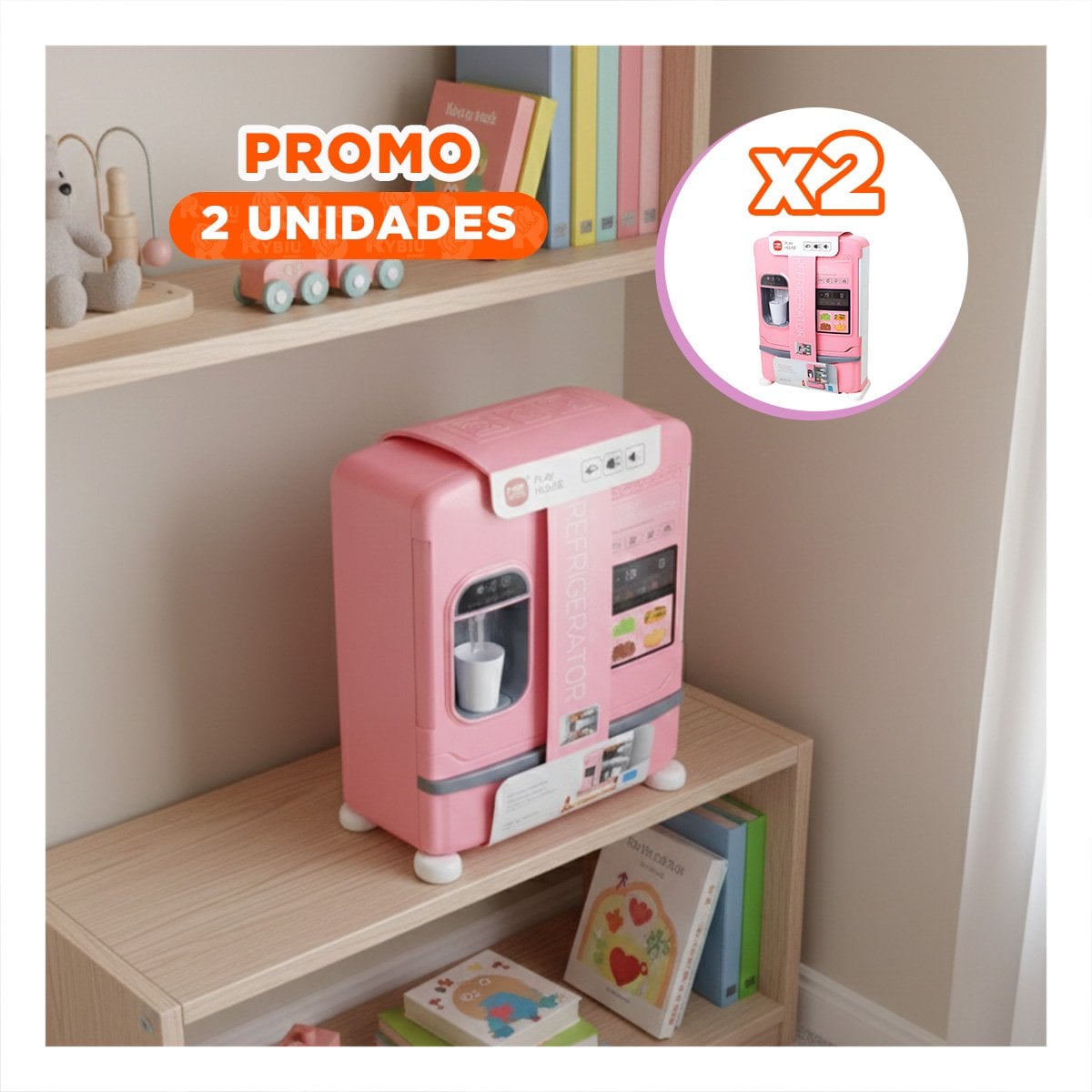 PACK2 ACCESORIO DE REFRIGERADOR INFANTIL PARA JUEGO EN CASA CON CREATIVIDAD Y+REGALO STICKER - 1