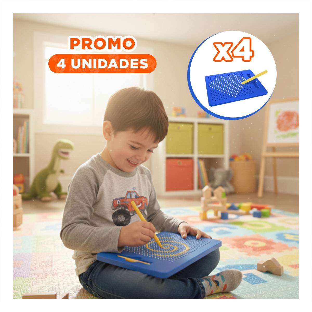 PACK4 ESPACIO VISUAL MAGNETICO AZUL PARA OFICINA HOGAR Y ESTUDIO - 1