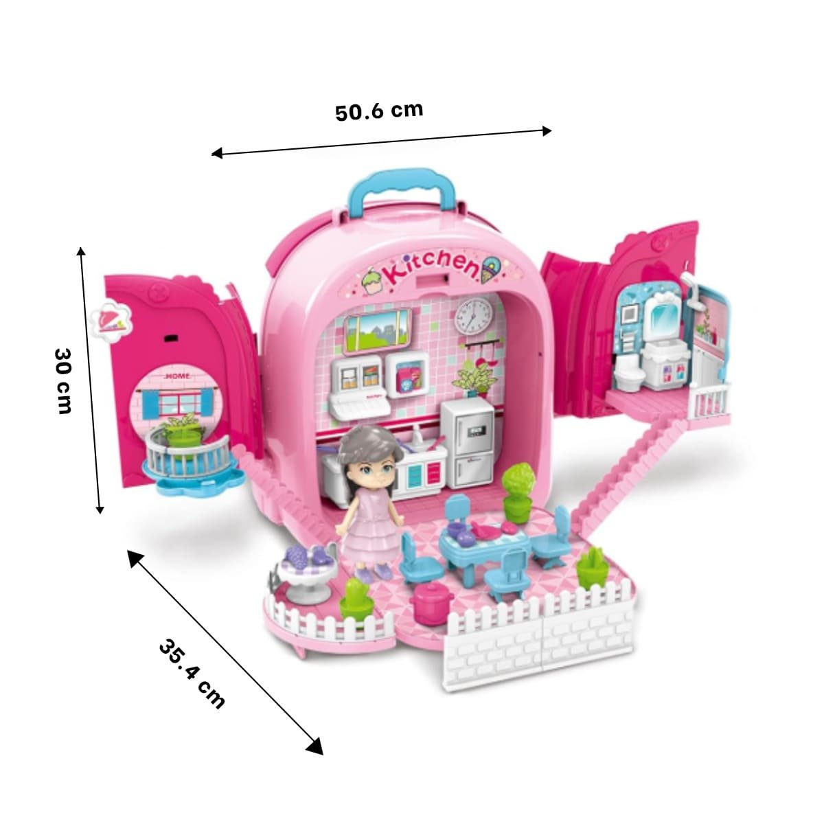 PACK6 JUEGO SIMBOLICO DE COCINA INFANTIL MOCHILA 3 EN 1 ROSADO PARA NIÑAS - 4