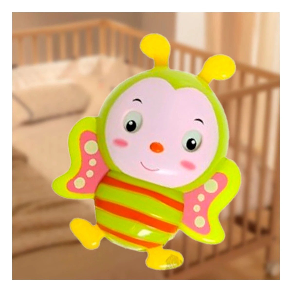 PACK6 COMPLEMENTO SONORO ABEJA A CUERDA VERDE LIMON PARA JUEGO Y+REGALO STICKER - 5