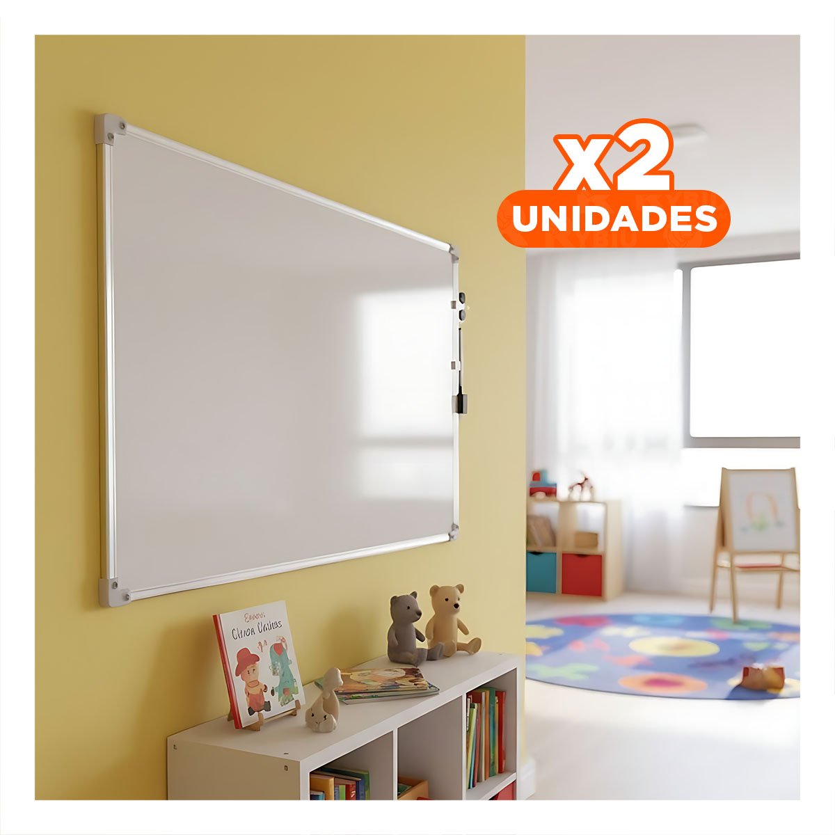 PACK2 LAMINA BLANCA RESISTENTE 25X35CM CON BORDE METAL PARA USO FRECUENTE Y+REGALO STICKER - 1