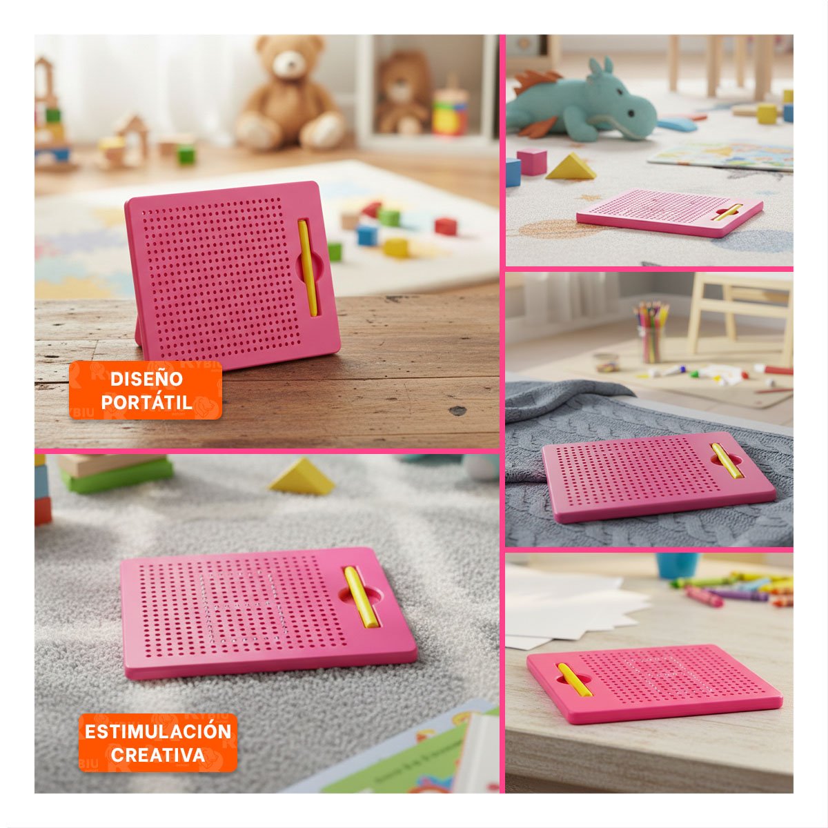 PLANO MAGNETICO ROSADO PARA USO DIARIO EN OFICINA Y AMBIENTES DE CASA Y+POST IT - 5