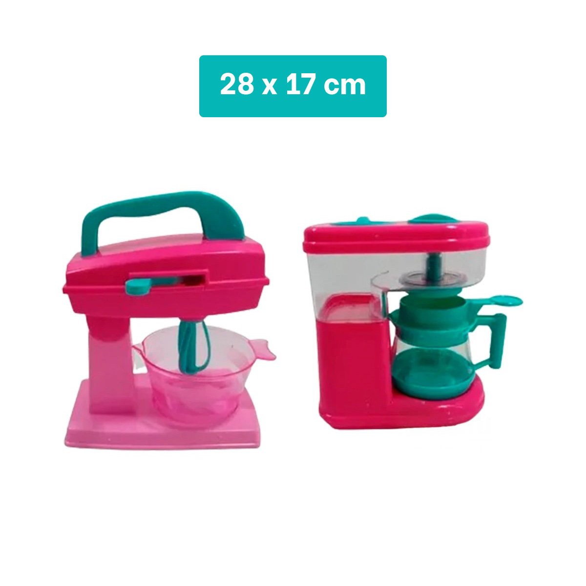 PACK2 PRESENTACION COCINA JUGUETE CON CAFETERA Y BATIDORA ROSADO PARA CASA Y+REGALO STICKER - 4