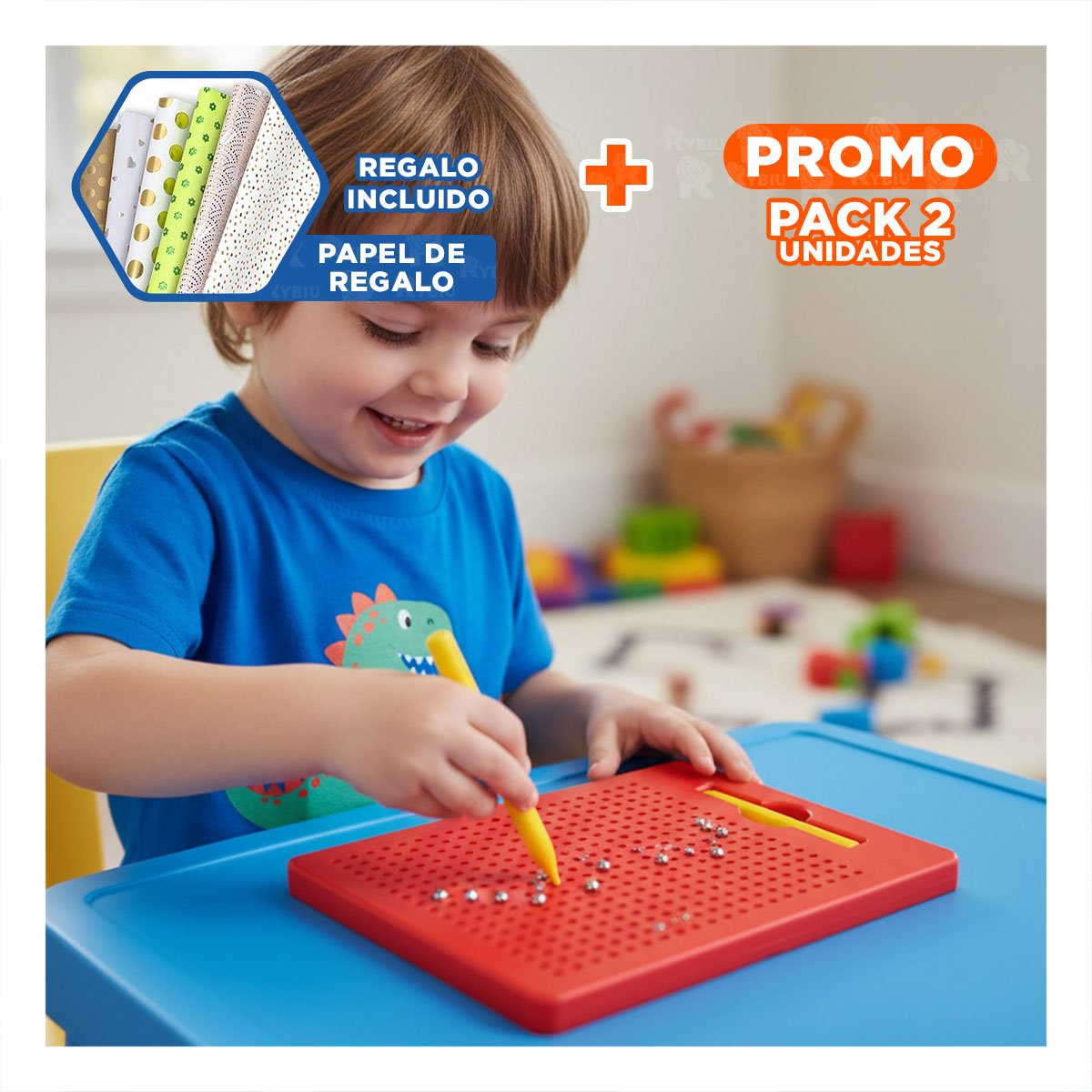 PACK2 AREA VISUAL MAGNETICA ROJA PARA ORGANIZAR EN CASA Y OFICINA Y+PAPEL REGALO - 1