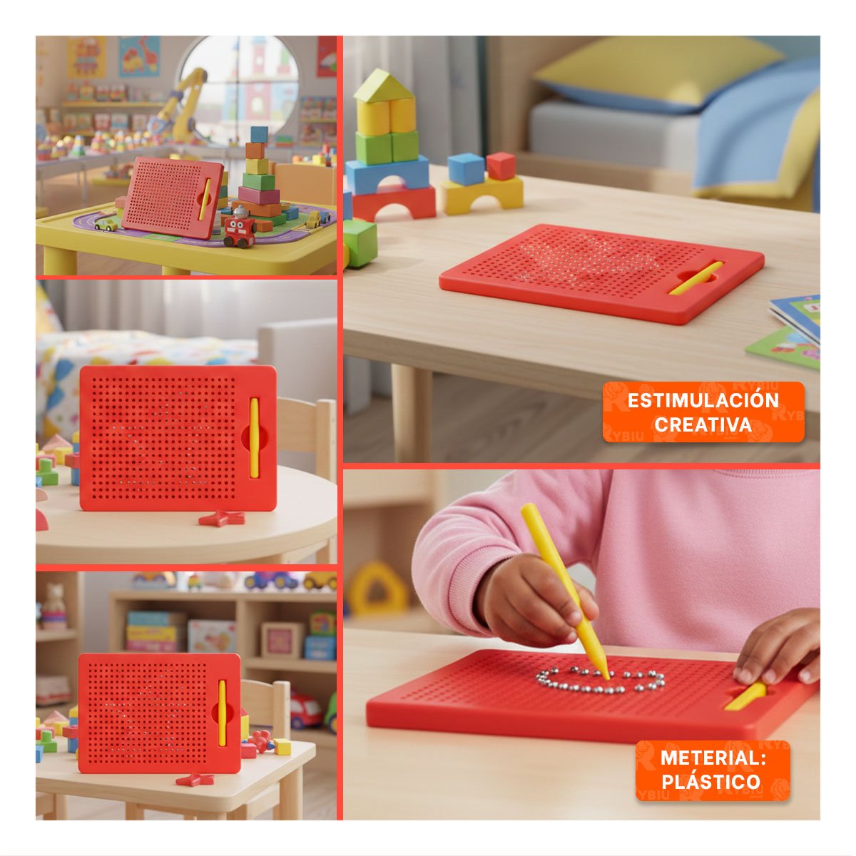 PACK2 AREA VISUAL MAGNETICA ROJA PARA ORGANIZAR EN CASA Y OFICINA Y+PAPEL REGALO - 3