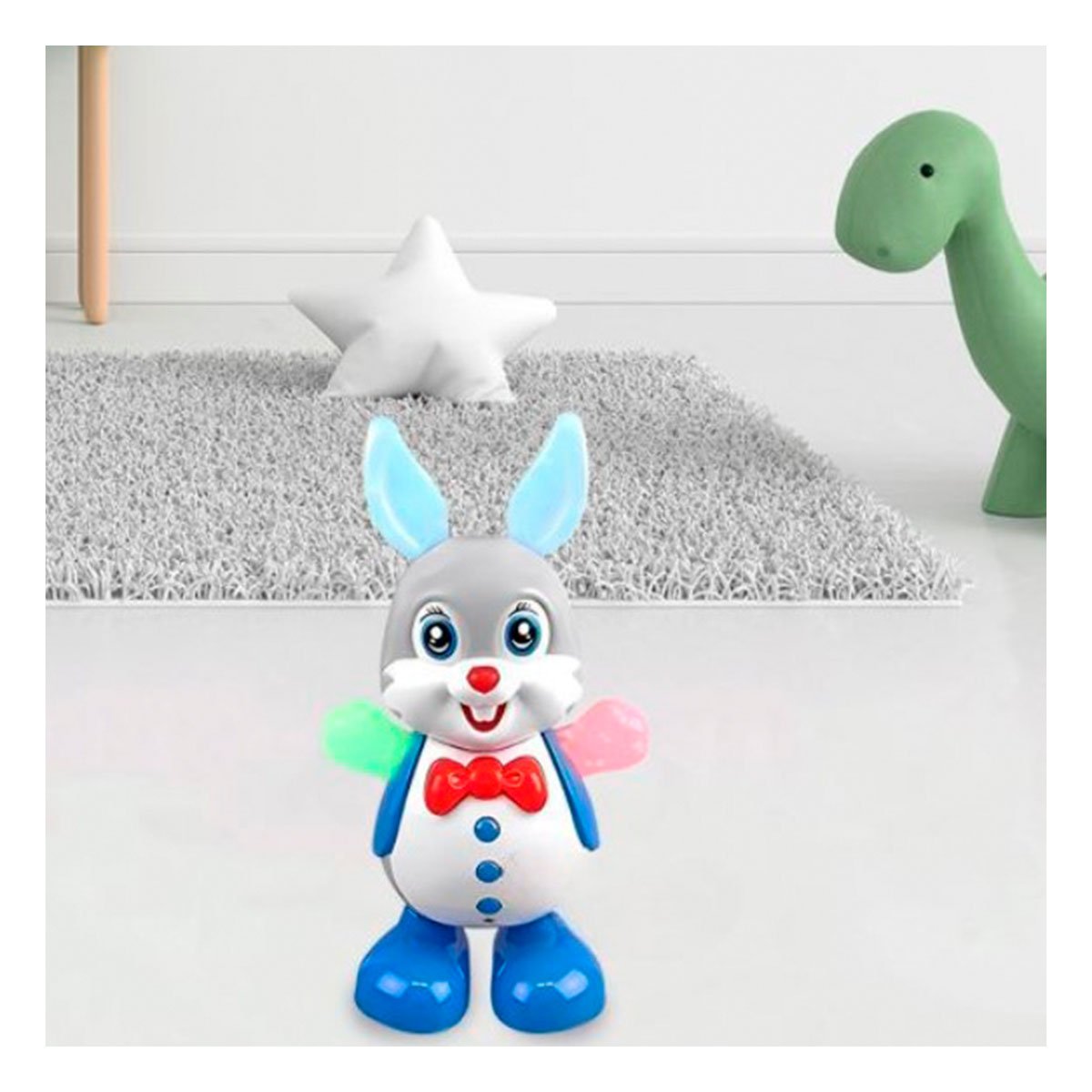 PACK4 ARTICULO ANIMADO CONEJO INTERACTIVO MUSICAL CON LUCES LED ESTILO MODERNO Y+REGALO STICKER - 3