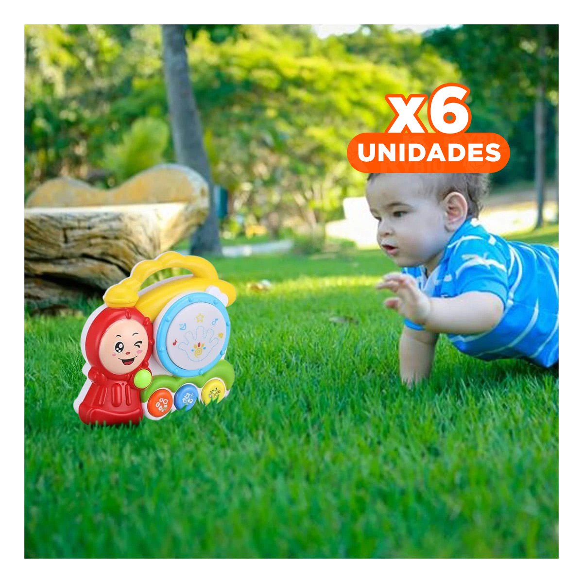 PACK6 EXPERIENCIA MUSICAL TREN CON SONIDO DIVERTIDO PARA JUEGO CREATIVO Y+REGALO STICKER - 1