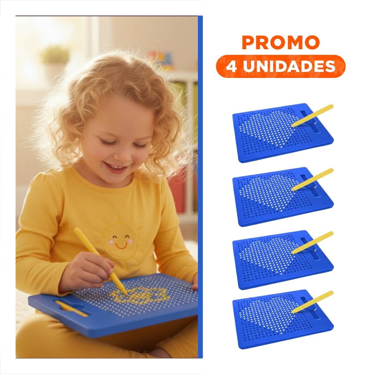 PACK4 BASE VISUAL MAGNETICA AZUL PARA ORGANIZACION EN CASA YREGALO STICKER - 1