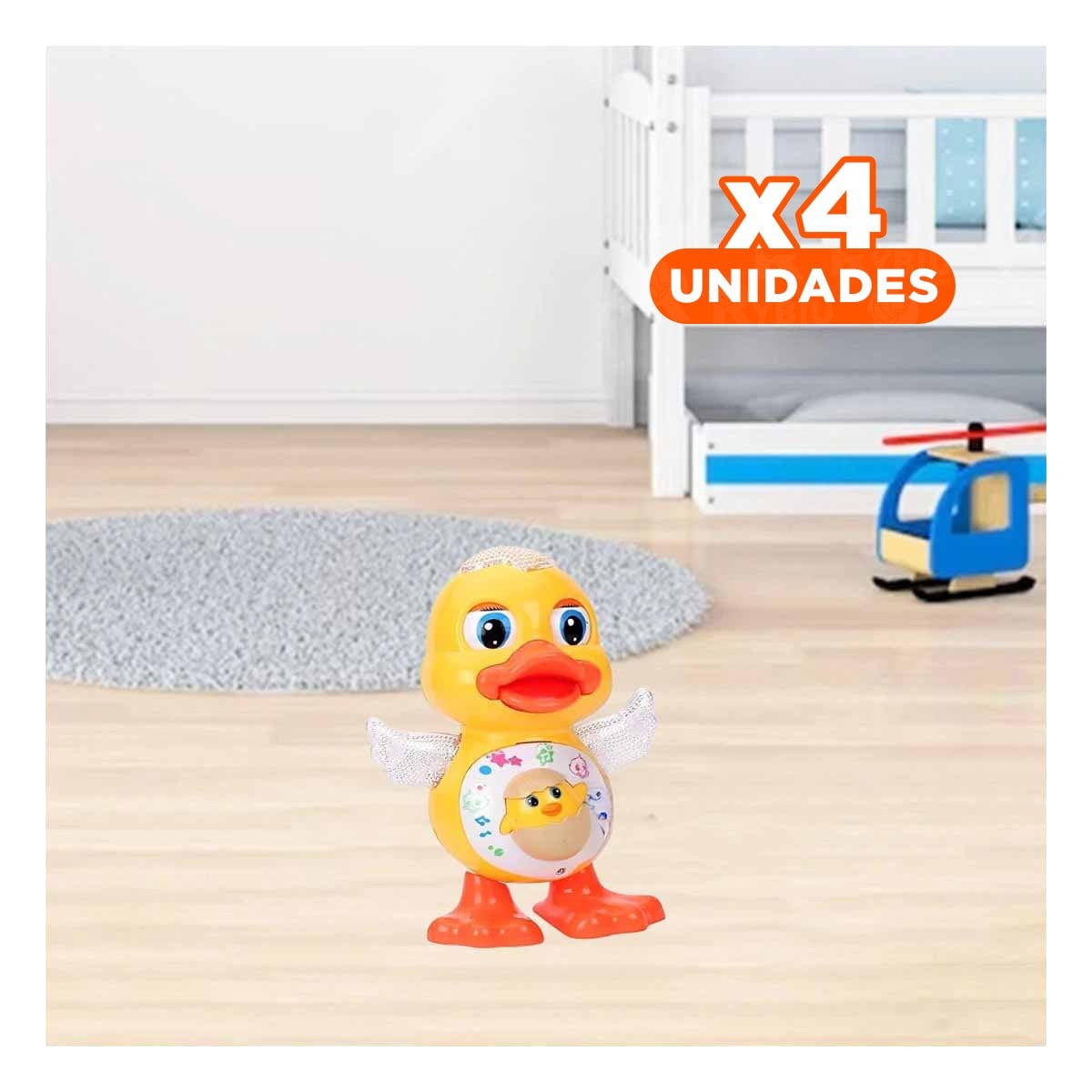 PACK4 ESTILO PATO INTERACTIVO MUSICAL CON LUCES LED MODERNO CASA - 1