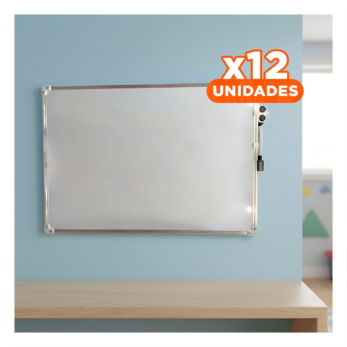 PACK12 BASE BLANCA 25X35CM CON MARCO METAL PARA ESCRITURA EN ESPACIOS PEQUENOS - 1