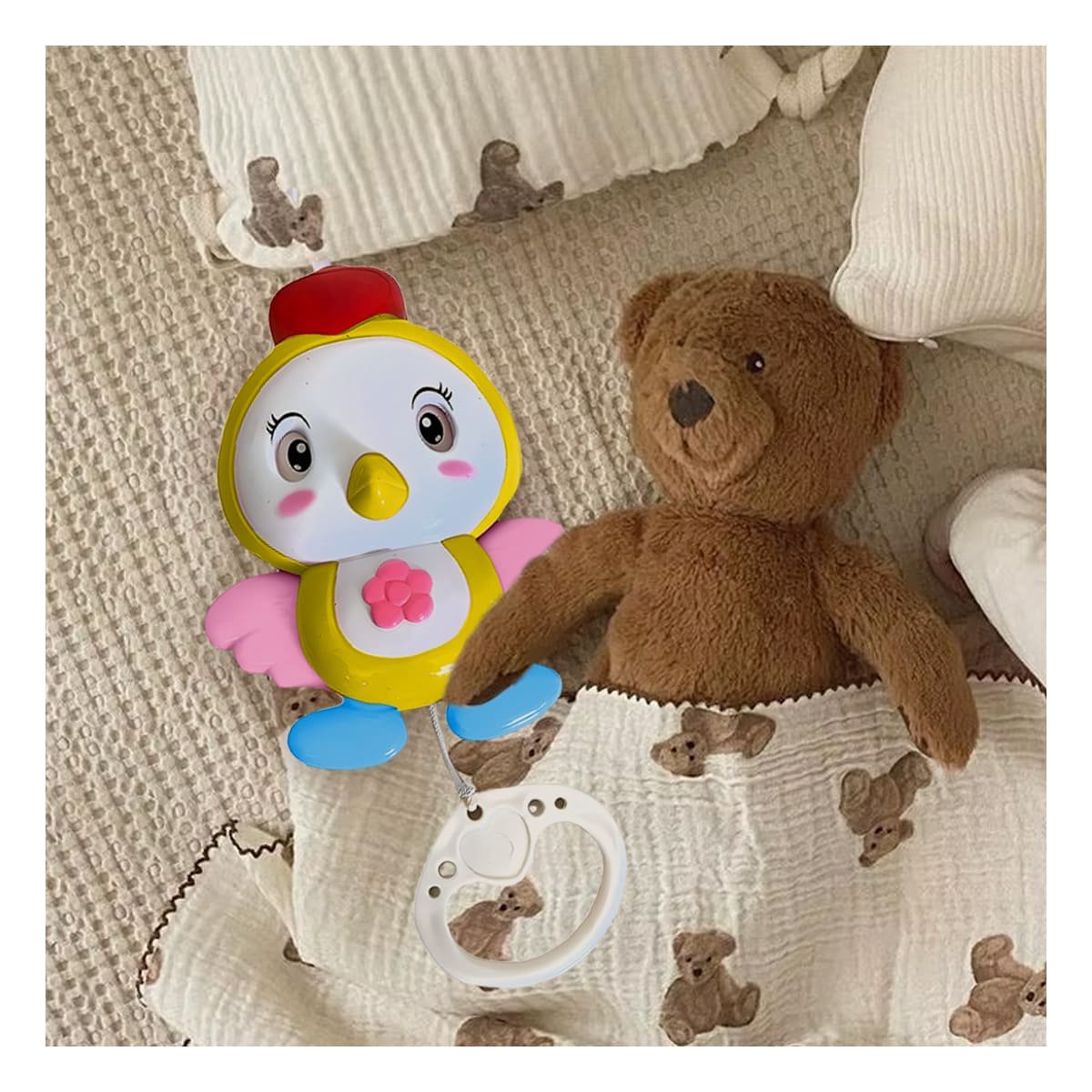 ACCESORIO INFANTIL MUSICAL CON DISENO DE PAJARO AMARILLO Y+POST IT - 2