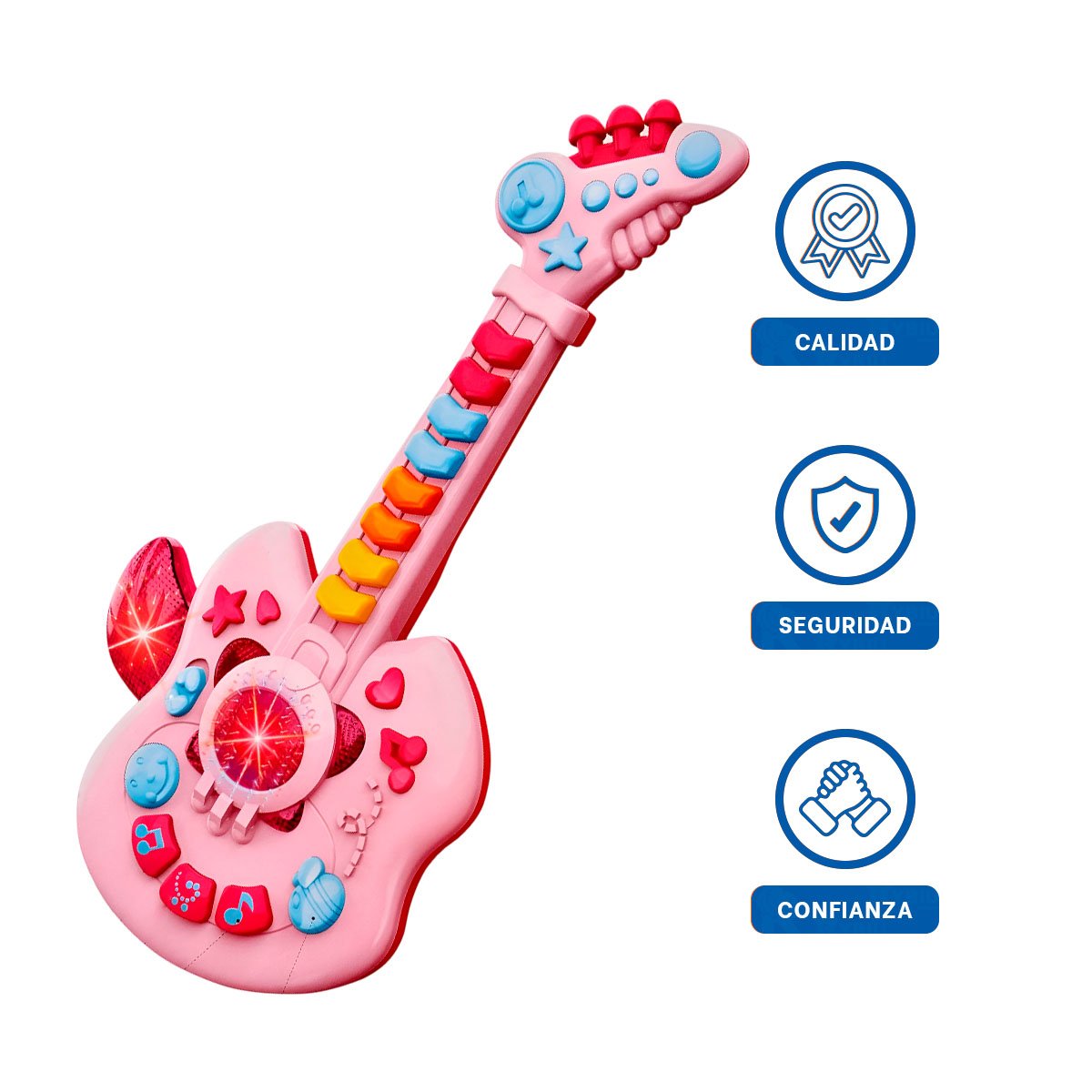 PACK6 DIDACTICA INFANTIL TIPO GUITARRA MANZANA ROSADO Y FUCSIA 37X13CM Y+REGALO STICKER - 2